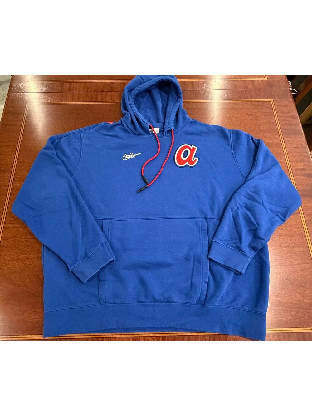Nike Atlanta Braves Cooperstown Hoodie Mens XXL Blue Dri Fit MLB Baseball